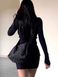 Чорна коротка сукня у рубчик 00700 фото 4