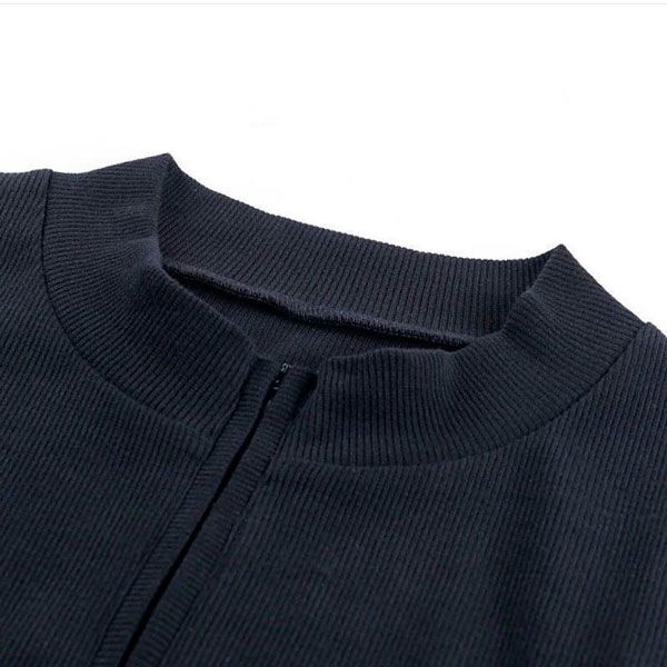 Чорна коротка сукня у рубчик 00700 фото