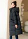 Зимова куртка - пальто жіноча, довга. Чорна 45 фото 3